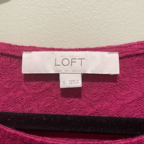 Loft Semi Sheer Lace Style Long Sleeve Top Size Small - Picture 5 of 6